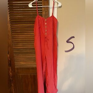 Cupshe Red Sleeveless Jumpsuit with Spaghetti Straps